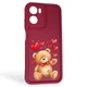 Чохол силіконовий Soft Touch з 3D принтом милий ведмедик для Motorola G05 бордовий (Повний захист камери) - зображення 1