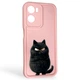 Чохол силіконовий Soft Touch з 3D принтом злого кота для Motorola G05 рожевий (Повний захист камери) - зображення 1