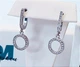 Серебряные серьги висюльки круг с циркониями 2624369 - изображение 1
