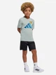 Детский летний комплект (футболка + шорты) для мальчика Adidas Minecraft KD0978 134-140 см Wonder Sage (4068821216181) - изображение 1