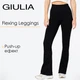 Женские леггинсы клеш с push-up эффектом Giulia Flexing leggins «Sculpt Flare» YZ168 M Black, бесшовные леггинсы, спортивные, с высокой посадкой - изображение 1
