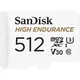 Карта пам'яті SanDisk 512gb microSDXC High Endurance uhs-i u3 v30 + sd adapter (sdsqqnr-512g-gn6ia) - зображення 2