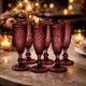 Набір келихів для шампанського з кольорового скла 6 шт Glassware 150мл Червоний EK9022 - изображение 2