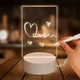 Настільний 3D світильник-дошка для нотаток від USB з маркером - зображення 1