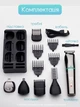 Тример для бороди носа і тіла 6 в 1 PROFESSIONAL HAIR CLIPPER универсальний тример для стрижки волосся, машинка для стрижки аккумуляторна, набір для стрижки, тример для гоління із захистом від вологи IPX6 - зображення 10