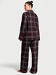 Женская пижама (брюки + Рубашка) Victoria's Secret (2859913888941) Flannel Pajama XS черная - изображение 2