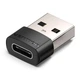 Перехідник Vention USB 2.0 Male to USB-C Female Adapter Black PVC Type (CDWB0) - зображення 1