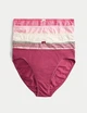 Набір бавовняні трусики Marks&Spencer модель High legs 8(36) 5 шт dark pink 0206 - зображення 1