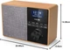 Радио портативное Philips TAR5505/10 коричневый серый Bluetooth DAB FM цифровое с деревянным корпусом динамиком 3 дюйма и таймером - изображение 3