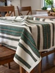 Етнічна вишита льняна скатертина Handmade в Українському стилі Зелена 110х145см. - зображення 1