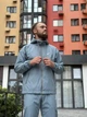 Мужской костюм Viter приталенная куртка-ветровка с регулируемым капюшоном и влагостойкие штаны с карманами демисезонная одежда для города и активного отдыха голубой/3XL - изображение 2