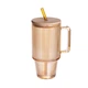 Чашка скляна з бамбуковою кришкою та скляною трубочкою для чаю ICE Tea 750 мл кубок скляний з ручкою для гарячих та холодних напоїв Коричневий прозорий - зображення 4