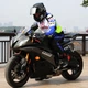 Мотокуртка "Yamaha" утеплена вітрозахисна з повним комплектом захисту синьо-біла L - зображення 4
