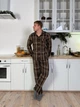 Пижама Brew мужская в клетку рубашка и штаны XXL коричневая (A0139) - изображение 1