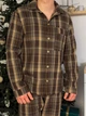 Пижама Brew мужская в клетку рубашка и штаны XXL коричневая (A0139) - изображение 3
