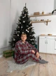 Піжама Brew чоловіча в клітку сорочка і штани XXL бордова (A0139) - зображення 2