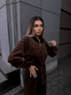 Жіночий велюровий костюм (кофта+штани+топ) Uaclothes 46-48 Коричневий (like36678-171041350) - изображение 3