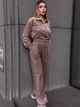 Жіночий велюровий костюм (кофта+штани+топ) Uaclothes 46-48 Капучино (like36679-171051350) - изображение 4