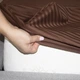 Простынь-чехол на резинке полуторная ТЕП Сатин Chocolate 2-04797_34328 160х200 см шоколадная - изображение 4