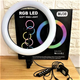 Кольцевая LED лампа 1500 лм 3000K-6000K RGB MJ38 d38см 220V, с пультом управления и креплением для телефона - изображение 1