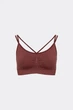 Женский бесшовный топ с перекрестными бретелями Giulia FLEX TOP ACTIVE XXS/XS Brown-hot chocolate, топ для фитнеса, спортивный из микрофибры - изображение 2