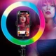 Кольцевая RGB селфи - лампа, 1000LM, d26 см, 20W, 3000K-6000K MJ-26, с регулируемой 10-уровневой яркостью - изображение 3
