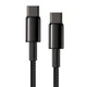 Кабель Baseus Tungsten Gold Fast Charging Data Cable Type-C to Type-C 100W 2M Black (CATWJ-A01) - изображение 4