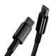Кабель Baseus Tungsten Gold Fast Charging Data Cable Type-C to Type-C 100W 2M Black (CATWJ-A01) - изображение 5