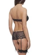 Кружевной комплект белья с push-up (бюстгальтер, трусики, подвязка) Selene 65B, S черный (14001) - изображение 3