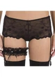 Кружевной комплект белья с push-up (бюстгальтер, трусики, подвязка) Selene 65B, S черный (14001) - изображение 7