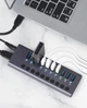 USB-хаб 10 портів USB 3.0 з індивідуальними кнопками, з зовнішнім блоком живлення, алюмінієвий корпус ( код: HUB985A ) - зображення 3
