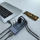 USB-хаб 7 портів USB 3.0 з індивідуальними кнопками, з зовнішнім блоком живлення, алюмінієвий корпус ( код: HUB985B ) - зображення 9