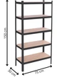 Стелаж металевий Springos HA5261 з 5 полицями до гаража підвалу Чорний 150 x 75 x 30 см (5907719476308) - зображення 11
