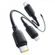 Кабель 3-в-1 Baseus Silky One-for-Three Fast Charging Type-C to Micro USB+Lightning+Type-C 100W (1.5m) black - зображення 4