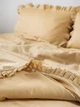 Комплект постільної білизни Cozy з рюшами золотий Двоспальний 180*200 см, простирадло 200*240 без резинки - изображение 7