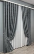 Комплект готовых штор VR-Textil Лен мрамор Pavliani ХО № 1262ш Графитовый 100х280 см 2 шт (31-560) - изображение 3