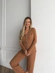Пижама женская тройка рубашка майка штаны Rebecca Collection L-XL коричневый - изображение 6