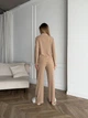 Піжама жіноча трійка сорочка майка штани Rebecca Collection L-XL темний бежевий - зображення 7