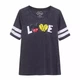 Женская бейсбольная футболка Disney Love черная с эффектом потертости XL - изображение 1