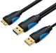 Кабель Vention USB3.0 A Male to Micro B Male Hard Disk Cable with USB2.0 Male 1M Black (VAS-A62-B100) - зображення 1