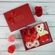 Мыльные розы в подарочной картонной коробке, набор 6 шт + медвежонок, Красный (Цветы из мыла) - изображение 3
