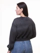 Стильный укороченный женский свитшот серый Oversize S-L - изображение 2