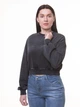 Стильный укороченный женский свитшот серый Oversize S-L - изображение 3