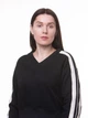 Иночий стильный свитшот с лампасами черный Oversize S-L - изображение 3