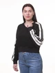 Иночий стильный свитшот с лампасами черный Oversize S-L - изображение 4