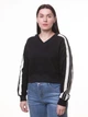 Иночий стильный свитшот с лампасами черный Oversize S-L - изображение 5