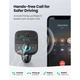 Автомобильное зарядное устройство UGREEN CD229 31,5W USB-C + 2xUSB-A Bluetooth FM Transmitter с TF (80910) - изображение 6