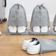 Чохол для зберігання та перевезення взуття Shoe Bag на затяжках, з віконцем 27 х 36 см (WW58742-3) Сірий - зображення 5