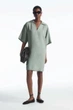 Сукня жіноча COS open-collar linen shirt dress 1227041001 36 Зелений - изображение 1