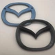 Mazda знак мазда значок задня емблема кришку багажника 115 мм 83 мм дві ніжки чорна - зображення 2
